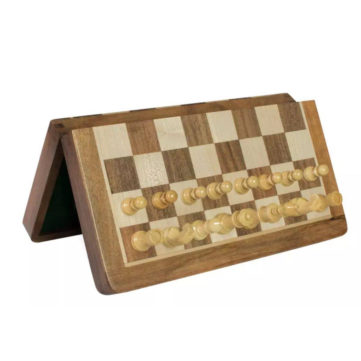 Juego de ajedrez magnético de 7" (18 cm) de madera maciza de acacia 5 - Imagen 4