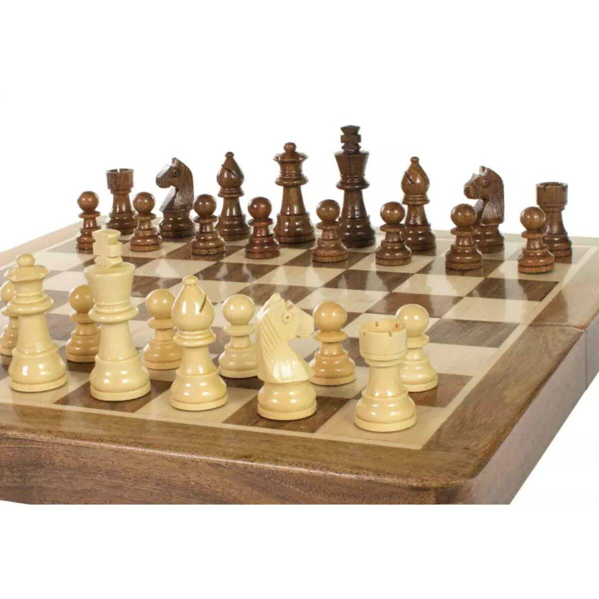 Juego de ajedrez magnético de 7" (18 cm) de madera maciza de acacia 5 - Imagen 3