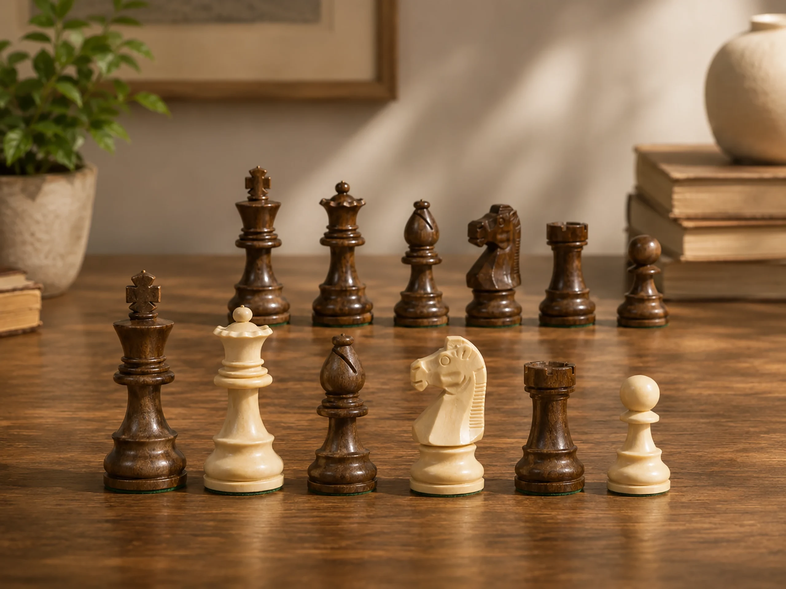 Piezas de ajedrez de madera acacia francesa 3,5" - Imagen 5